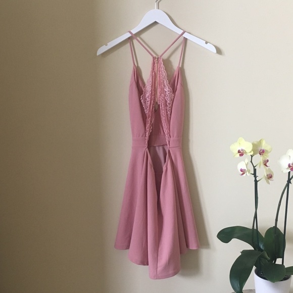 Dry Goods Blush Lace-Back Dress - Picture 2 of 5